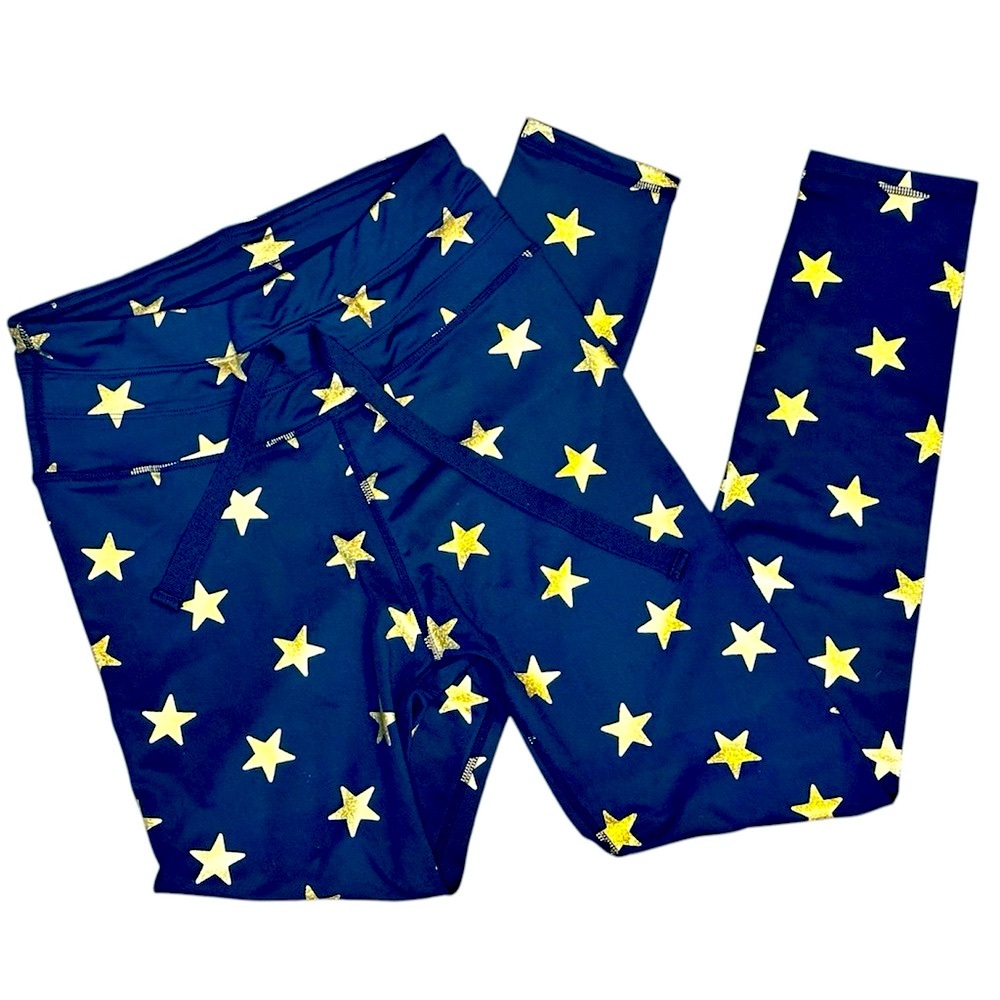 C&C California Black Leggings with Gold Stars — Size M